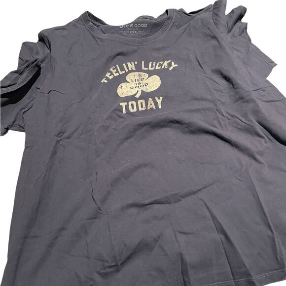 Life Is Good Dark Blue 'Feelin' Lucky' Tee size XXXL women’s tee shirt - Picture 2 of 2